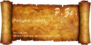 Petyka Zsolt névjegykártya